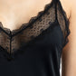 CAMISOLA DE MICROFIBRA CON BRETEL NEGRO DE MUJER