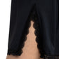 CAMISOLA DE MICROFIBRA CON BRETEL NEGRO DE MUJER