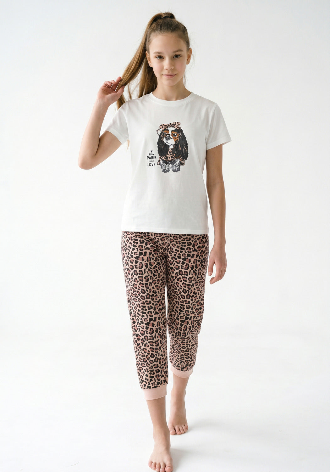 PIJAMA CAPRI DE ALGODÓN MARFIL DE TEENS MUJER
