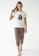 PIJAMA CAPRI DE ALGODÓN MARFIL DE TEENS MUJER