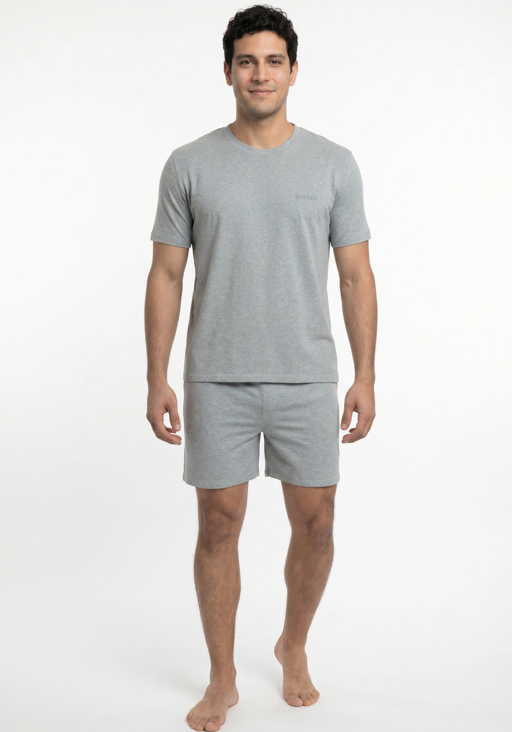 PIJAMA CORTO DE ALGODÓN KAYSER GRIS DE HOMBRE