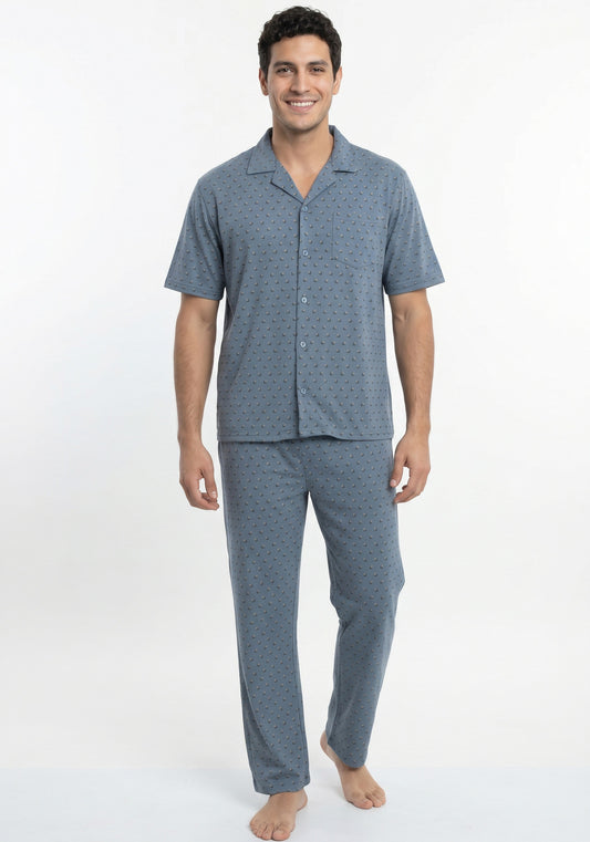 PANTALON PIJAMA DE ALGODÓN KAYSER AZUL DE HOMBRE