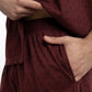 PIJAMA CORTO DE ALGODÓN BURDEO DE HOMBRE