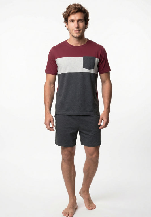 PIJAMA CORTO KAYSER DE ALGODÓN GRIS DE HOMBRE
