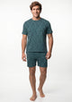 PIJAMA CORTO DE ALGODÓN VERDE DE HOMBRE