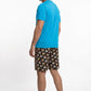 PIJAMA CORTO DE ALGODÓN CELESTE DE HOMBRE