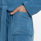 BATA DE TOALLA LARGA AZUL DE HOMBRE