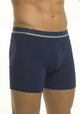 BOXER LARGO ALGODÓN LISO AZUL HOMBRE