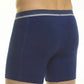 BOXER LARGO ALGODÓN LISO AZUL HOMBRE