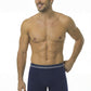 BOXER LARGO ALGODÓN LISO AZUL HOMBRE