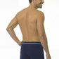 BOXER LARGO ALGODÓN LISO AZUL HOMBRE