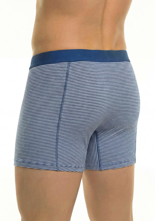 BOXER LARGO ALGODÓN AZUL1 HOMBRE
