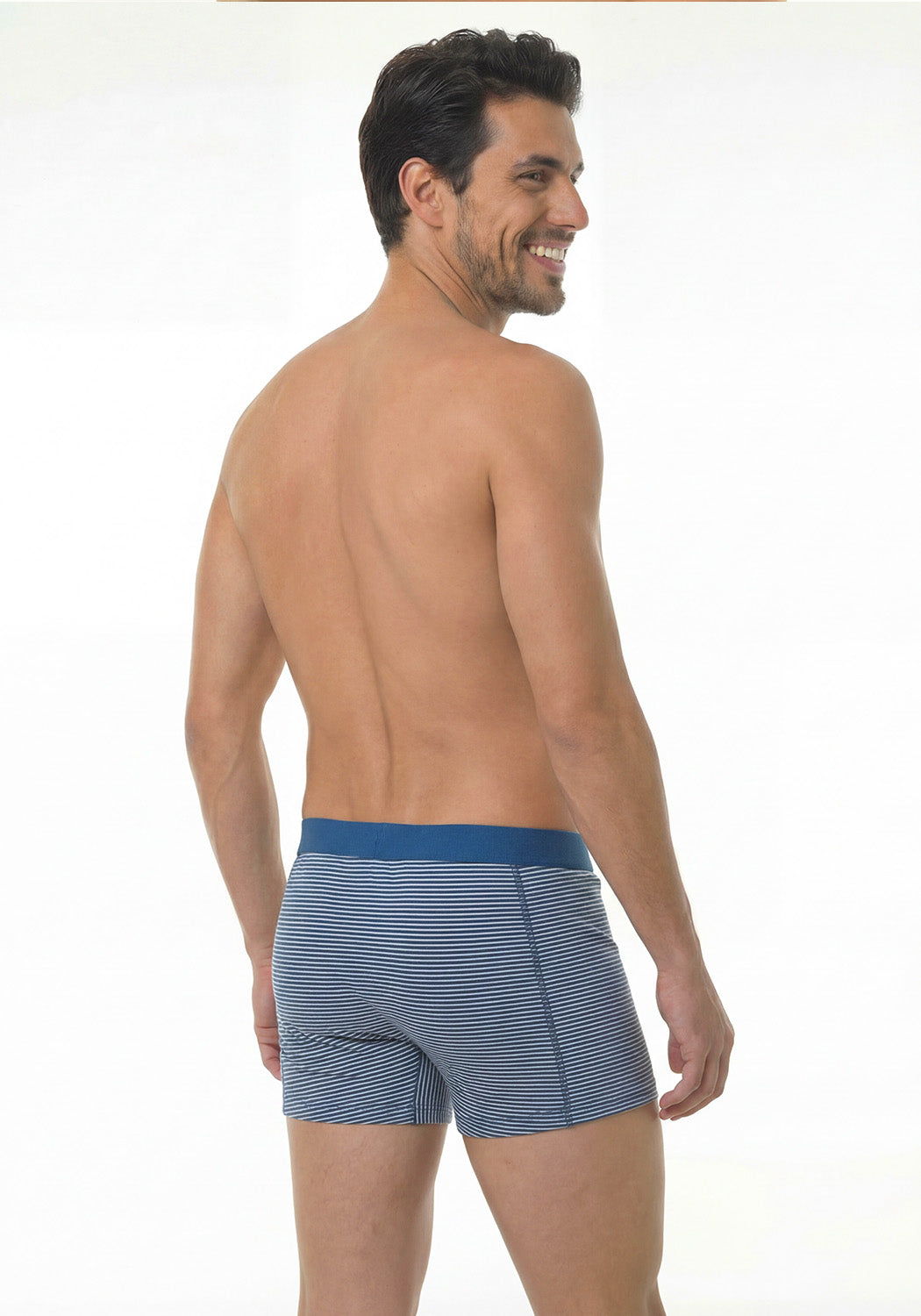 BOXER LARGO ALGODÓN AZUL1 HOMBRE