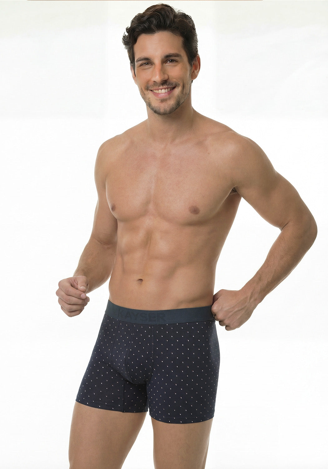 BOXER LARGO ALGODON AZUL MARINO HOMBRE
