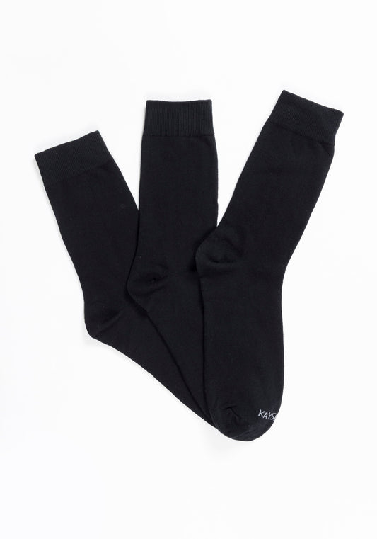 TRIPACK CALCETIN SOQUETES DE ALGODÓN NEGRO DE HOMBRE KAYSER