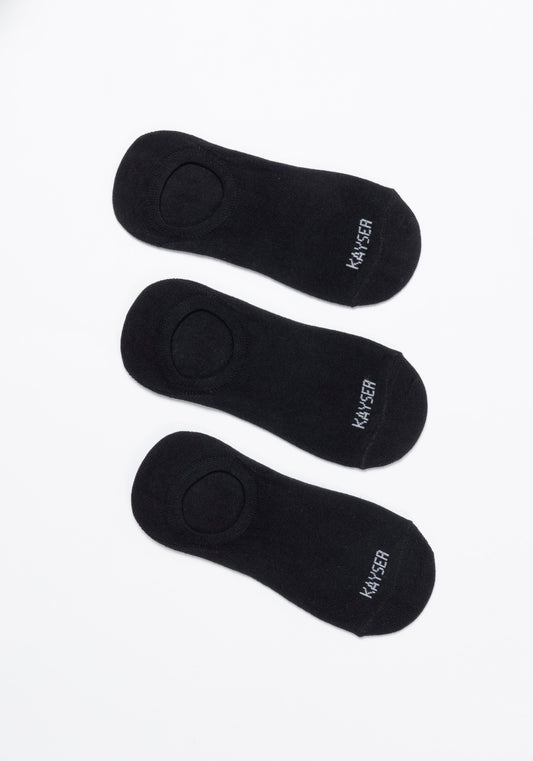 TRIPACK KAYSER  CALCETIN INVISIBLE DE ALGODÓN NEGRO DE HOMBRE