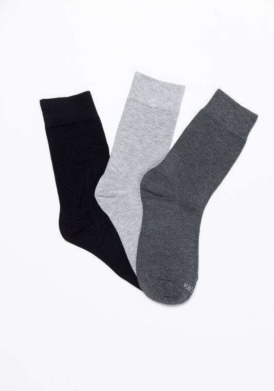 TRIPACK CALCETIN SOQUETES DE BAMBOO GRIS DE HOMBRE
