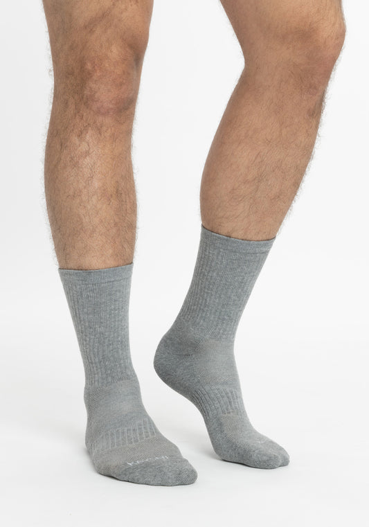 TRIPACK CALCETIN SOQUETES DE ALGODÓN GRIS DE HOMBRE