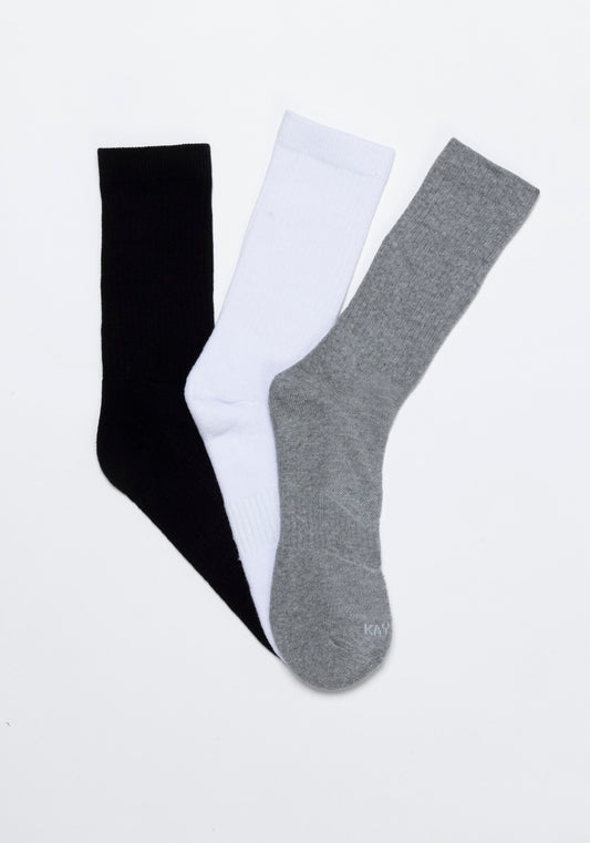TRIPACK KAYSER  CALCETIN SOQUETES DE ALGODÓN NEGRO DE HOMBRE