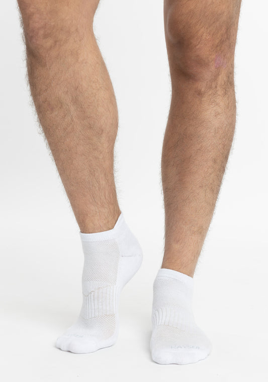 TRIPACK CALCETIN TOBILLEROS DE ALGODÓN BLANCO DE HOMBRE