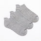 TRIPACK CALCETIN TOBILLEROS DE ALGODÓN GRIS DE HOMBRE