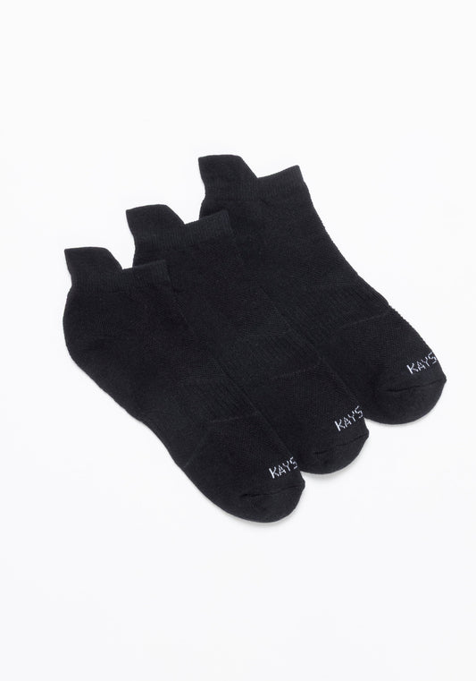 TRIPACK  KAYSER CALCETIN TOBILLEROS DE ALGODÓN NEGRO DE HOMBRE