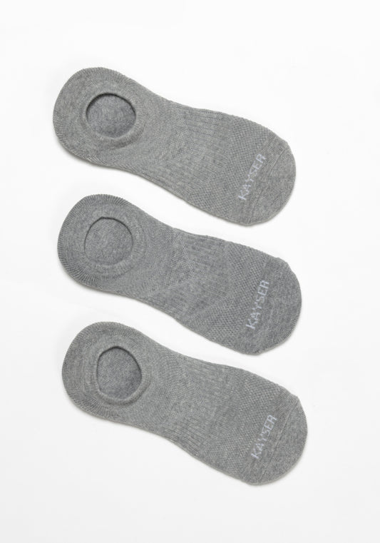TRIPACK CALCETIN INVISIBLE DE ALGODÓN GRIS DE HOMBRE