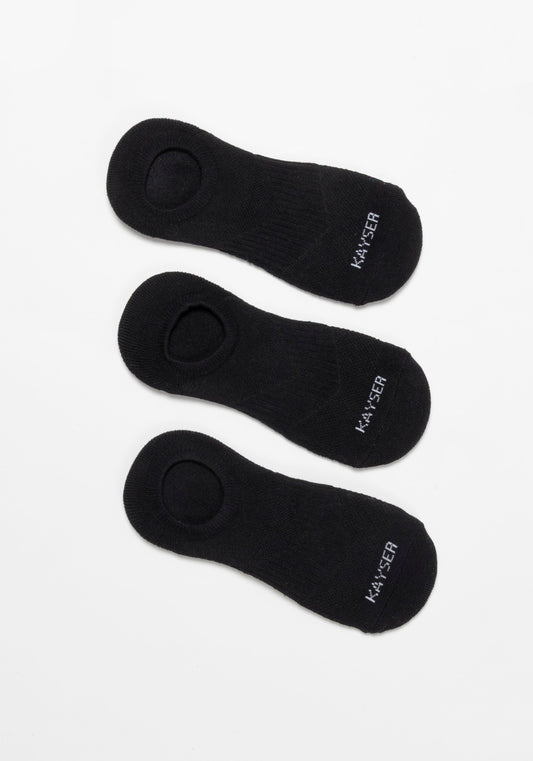 TRIPACK CALCETIN INVISIBLE DE ALGODÓN NEGRO DE HOMBRE