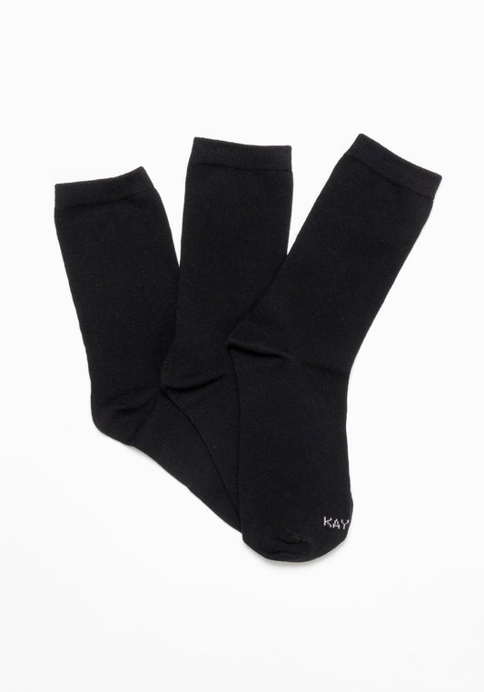 TRIPACK SOQUETES DE MUJER DE ALGODÓN NEGRO