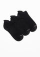 TRIPACK CALCETIN TOBILLEROS ALGODÓN NEGRO MUJER