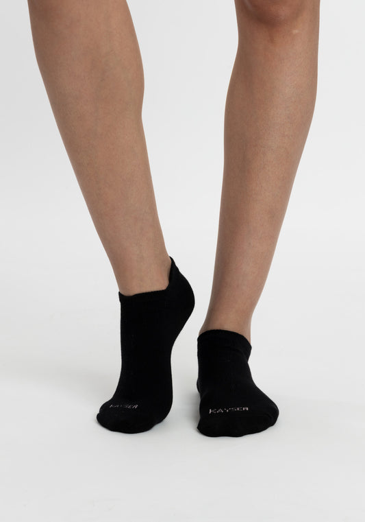 TRIPACK CALCETIN TOBILLEROS ALGODÓN NEGRO MUJER