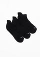 TRIPACK CALCETINES TOBILLEROS DE ALGODÓN NEGRO DE MUJER