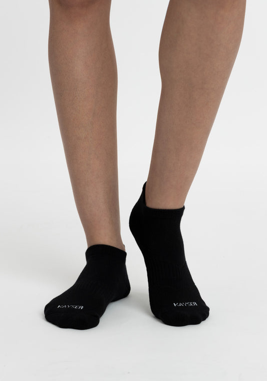 PACK X3 CALCETIN TOBILLEROS DE ALGODÓN NEGRO DE MUJER