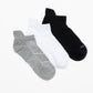 PACK DE 3 CALCETINES TOBILLEROS DE ALGODÓN NEGRO DE MUJER