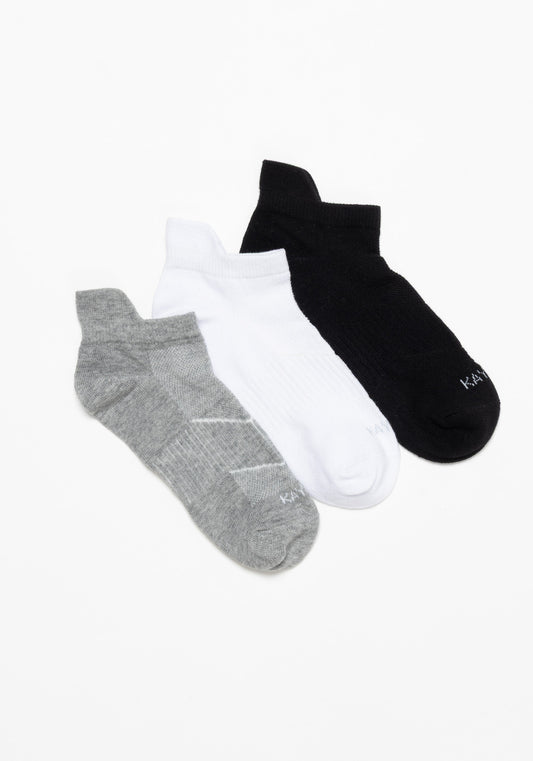 PACK DE 3 CALCETINES TOBILLEROS DE ALGODÓN NEGRO DE MUJER
