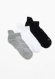 PACK DE 3 CALCETINES TOBILLEROS DE ALGODÓN NEGRO DE MUJER