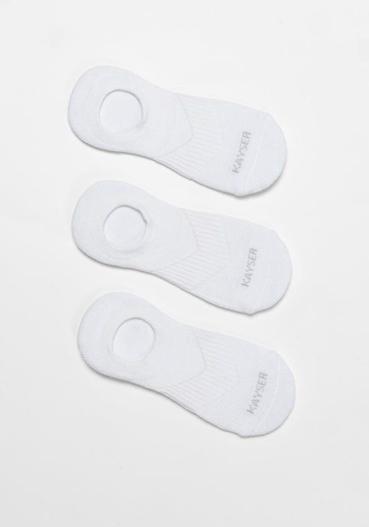 TRIPACK CALCETIN INVISIBLE DE ALGODÓN BLANCO DE MUJER