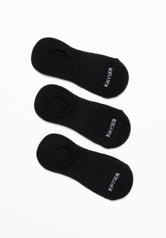 TRIPACK CALCETINES INVISIBLES DE ALGODÓN NEGRO DE MUJER