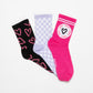 TRIPACK CALCETIN QUARTER ANKLE DE POLIESTER RECICLADO FUCSIA DE MUJER