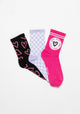 TRIPACK CALCETIN QUARTER ANKLE DE POLIESTER RECICLADO FUCSIA DE MUJER