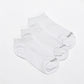 TRIPACK CALCETIN TOBILLERO DE ALGODÓN BLANCO DE UNISEX