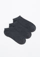 TRIPACK CALCETIN TOBILLERO DE ALGODÓN GRIS DE UNISEX