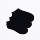TRIPACK CALCETIN TOBILLERO DE ALGODÓN NEGRO DE UNISEX