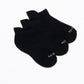 TRIPACK CALCETIN TOBILLEROS DE ALGODÓN NEGRO DE UNISEX