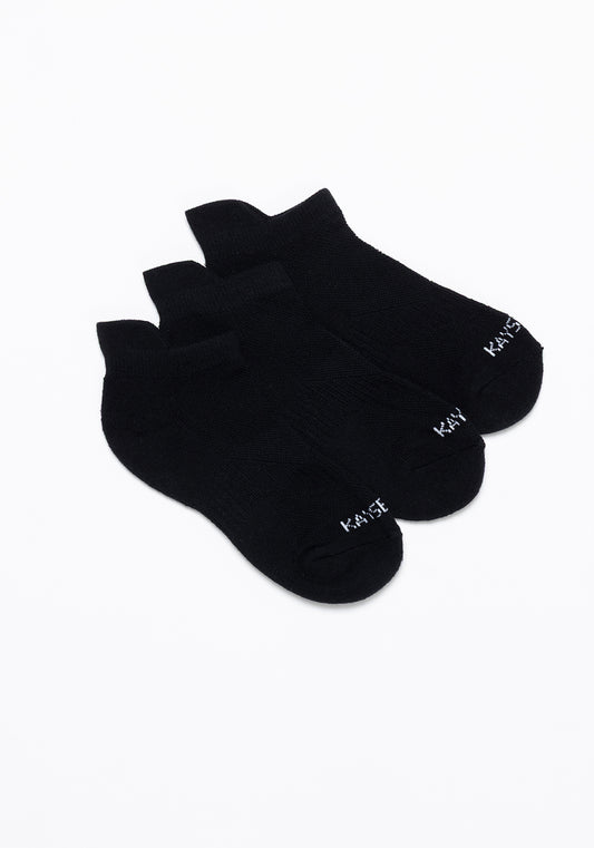 TRIPACK CALCETIN TOBILLEROS DE ALGODÓN NEGRO DE UNISEX