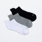 TRIPACK CALCETIN TOBILLEROS DE ALGODÓN NEGRO UNISEX
