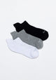 TRIPACK CALCETIN TOBILLEROS DE ALGODÓN NEGRO UNISEX