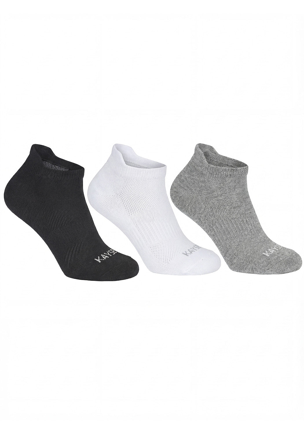 TRIPACK CALCETIN TOBILLEROS ALGODÓN NEGRO/GRIS/BLANCO UNISEX