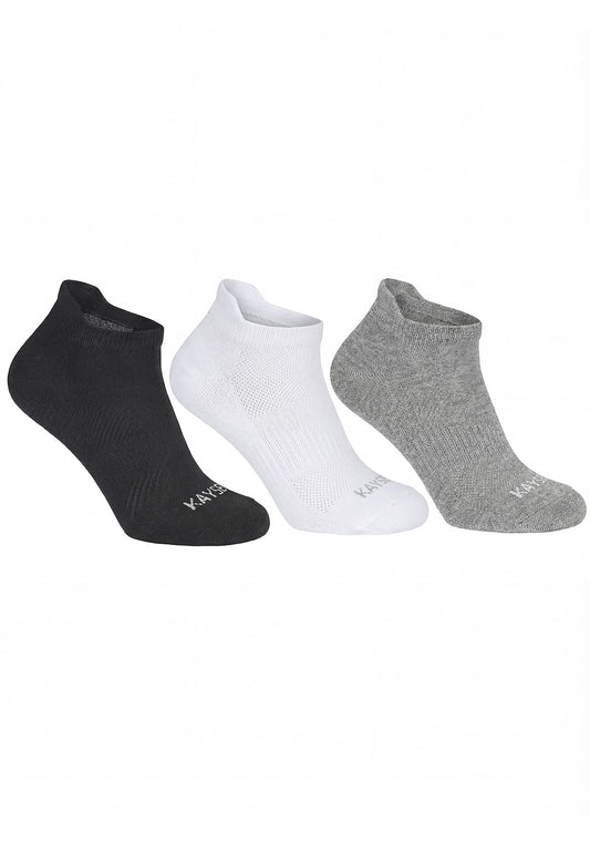 TRIPACK CALCETIN TOBILLEROS ALGODÓN NEGRO/GRIS/BLANCO UNISEX