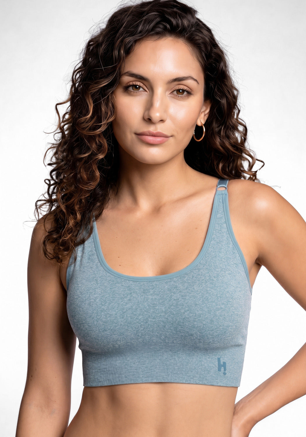 PETO SIN COSTURA HEY AZUL DE MUJER